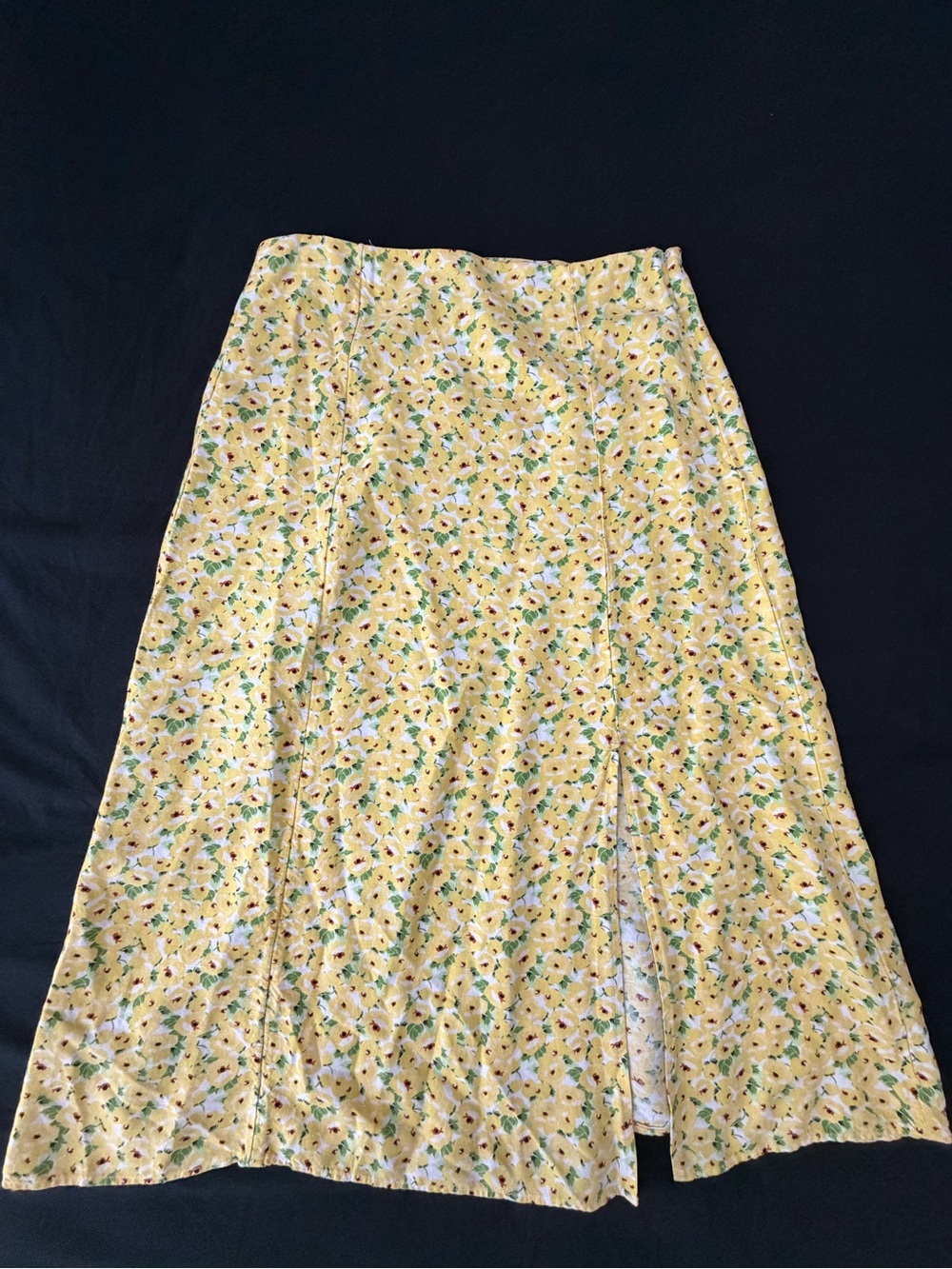 LOFT Yellow Floral Maxi Skirt